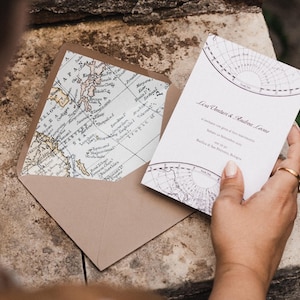 WANDERLUST-Teilnahme • Hochzeitsbriefpapier / Hochzeitskoordinaten / Hochzeitseinladungen • Reisen / ökologisch / Vintage / Karte