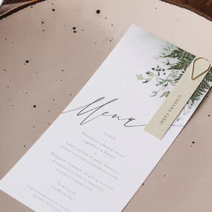 Menu SELVA • Wedding stationery / Coordinato Nozze / Inviti di matrimonio • verde / felce / bosco / elegante / chic / ecologico