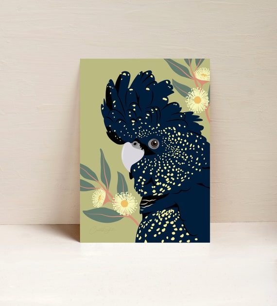 Red Tailed Black Cockatoo Print Parrot Print Australian Bird Etsy