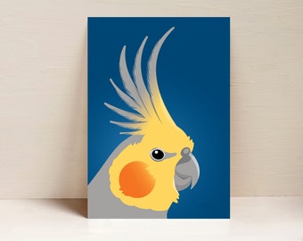 Cockatiel Print, Parrot Print, Australian Bird Wall Art, Digital Illustration