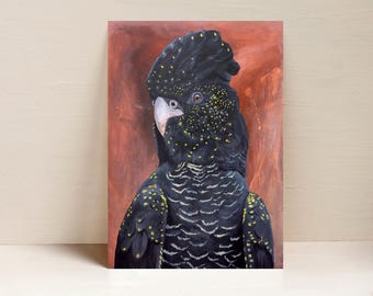 Black Cockatoo Print, Bird Print, Australian Bird Wall Art, Art Acrylic Print