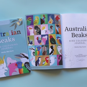 Australian Beaks Bird Colouring Journal, educational bird watching for kids and adults