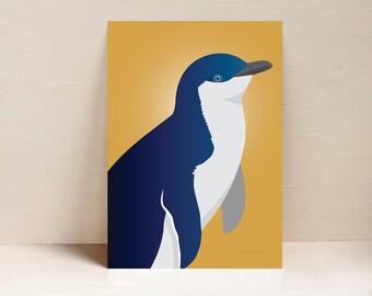 Penguin, Bird Print, Australian Bird Wall Art, Digital Illustration