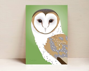Owl Print, Bird Print, Australian Bird Wall Art, Digital Illustration