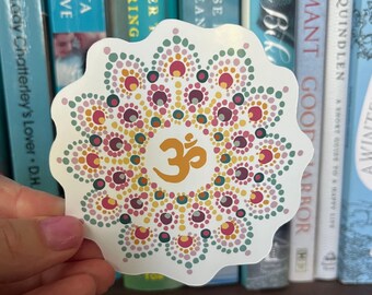 Mandala Sticker - aesthetic, weatherproof sticker for your laptop, kindle, water bottle, journal; yogi sticker, peace, meditation, calming