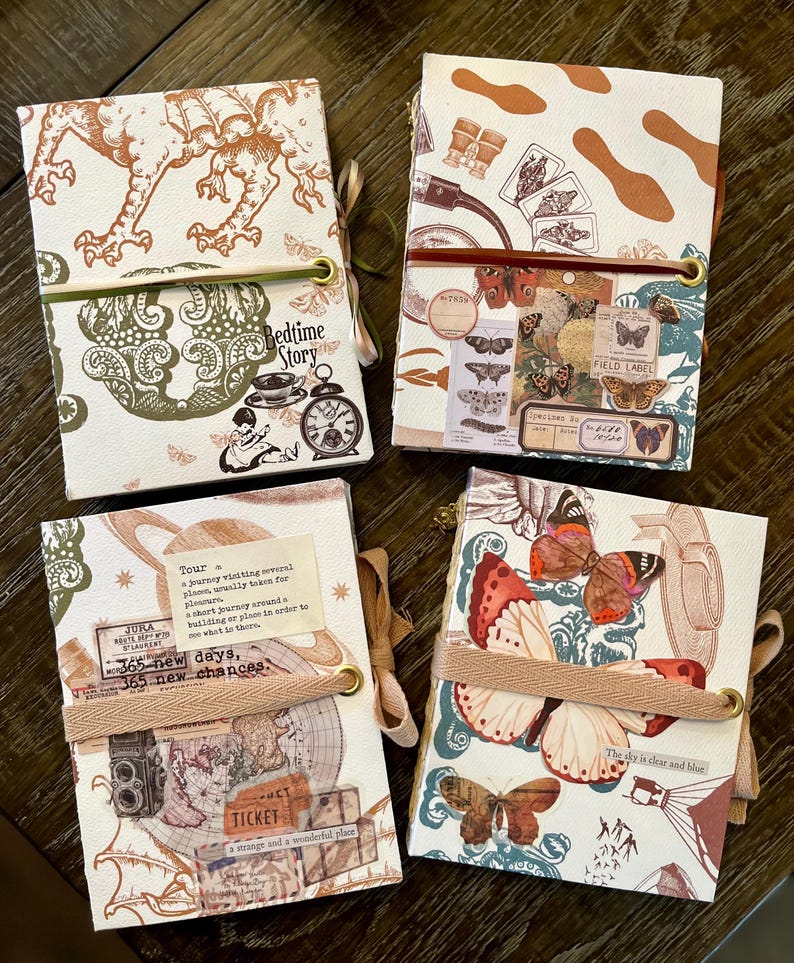 HANDMADE JOURNALS, One-of-a-kind Blank Junk Journal, 120 Unique Pages ...