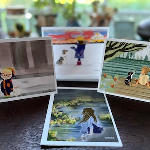 NOTECARDS, Assorted, Handmade Pet Best Friend Greeting Card Set, Stationary, Set of 4, Blank Notecard, Thank you, Card for friend, Gift