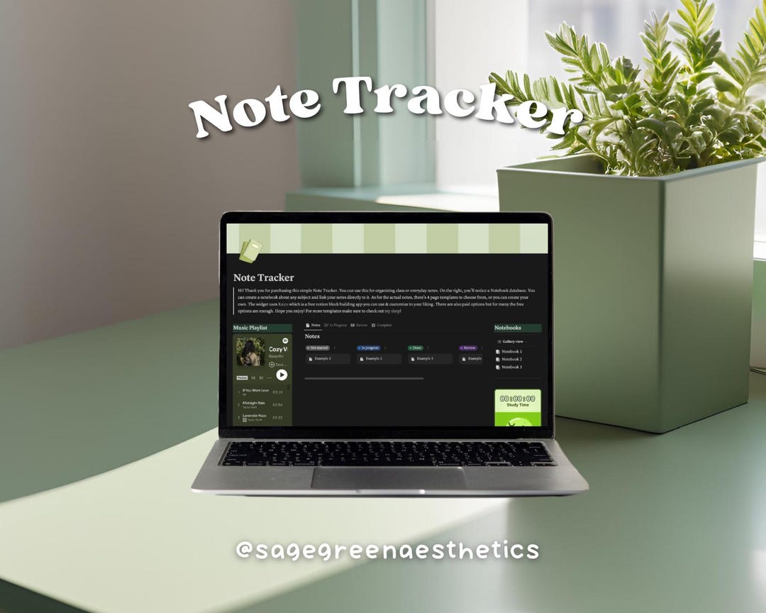 Note Tracker | Notion Template - Etsy