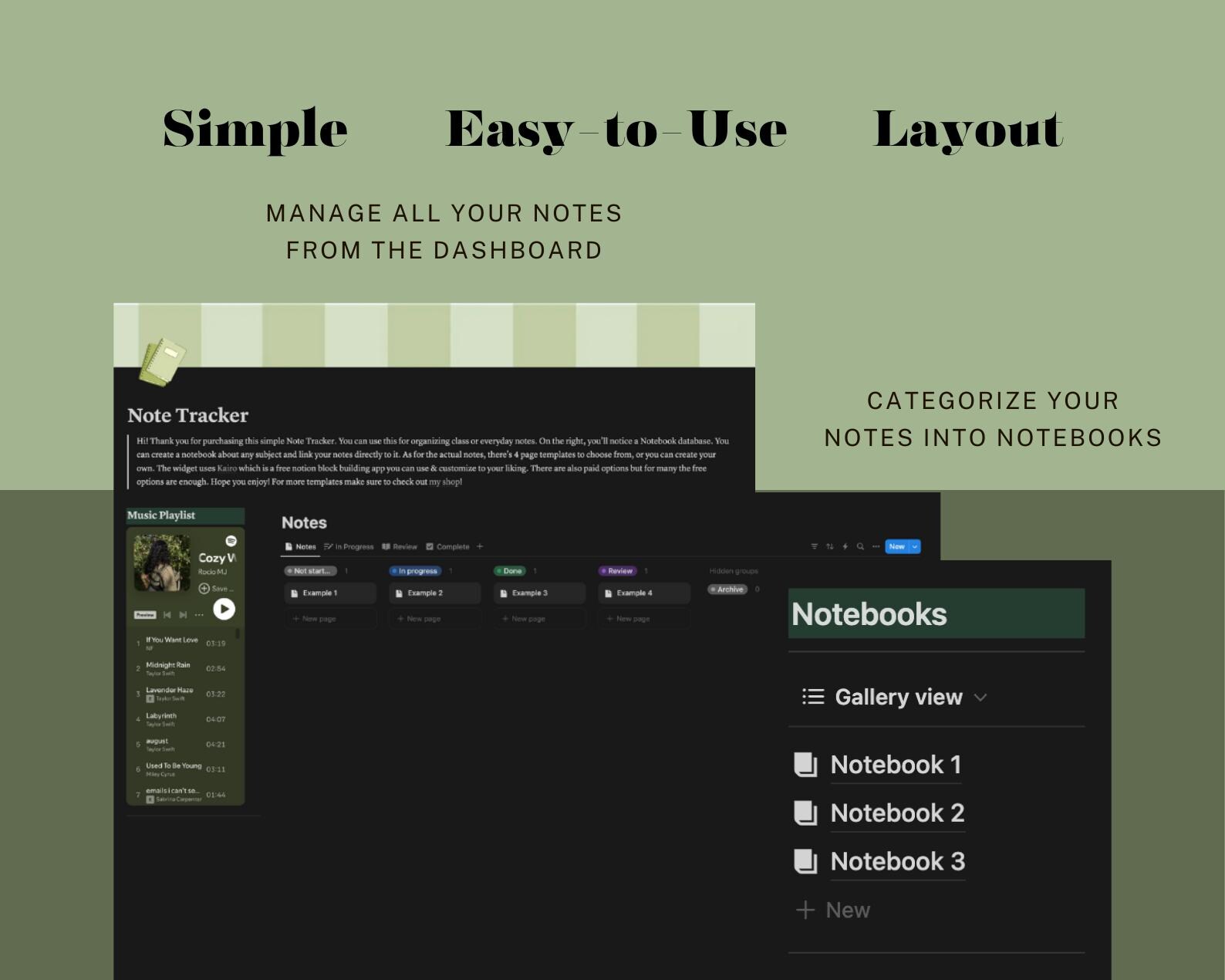 Note Tracker | Notion Template - Etsy