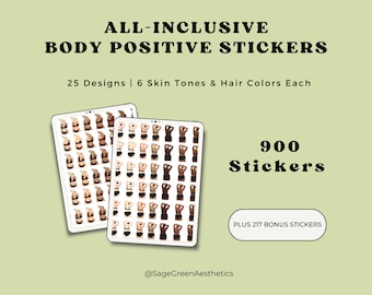 All-Inclusive Body Positive Stickers | Digital Stickers | Graphics