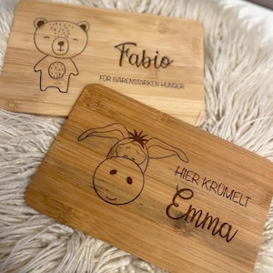 Snack board with animal motif, personalized - gift children/baby/personalized gift