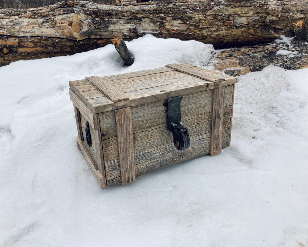 Antique Weathered Oak Chest/ Antique Western Chest / Cowboy Etsy