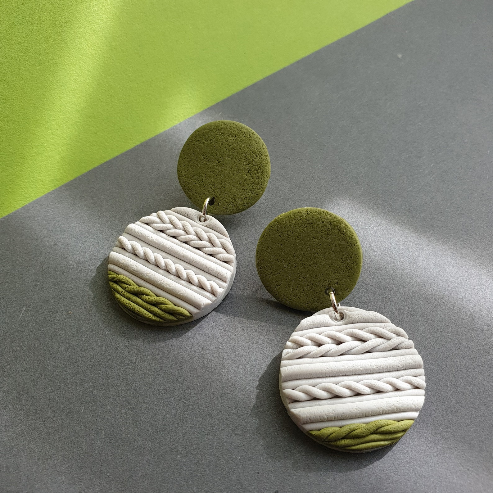 Assorted Knitted Pattern Polymer Clay Earrings Etsy