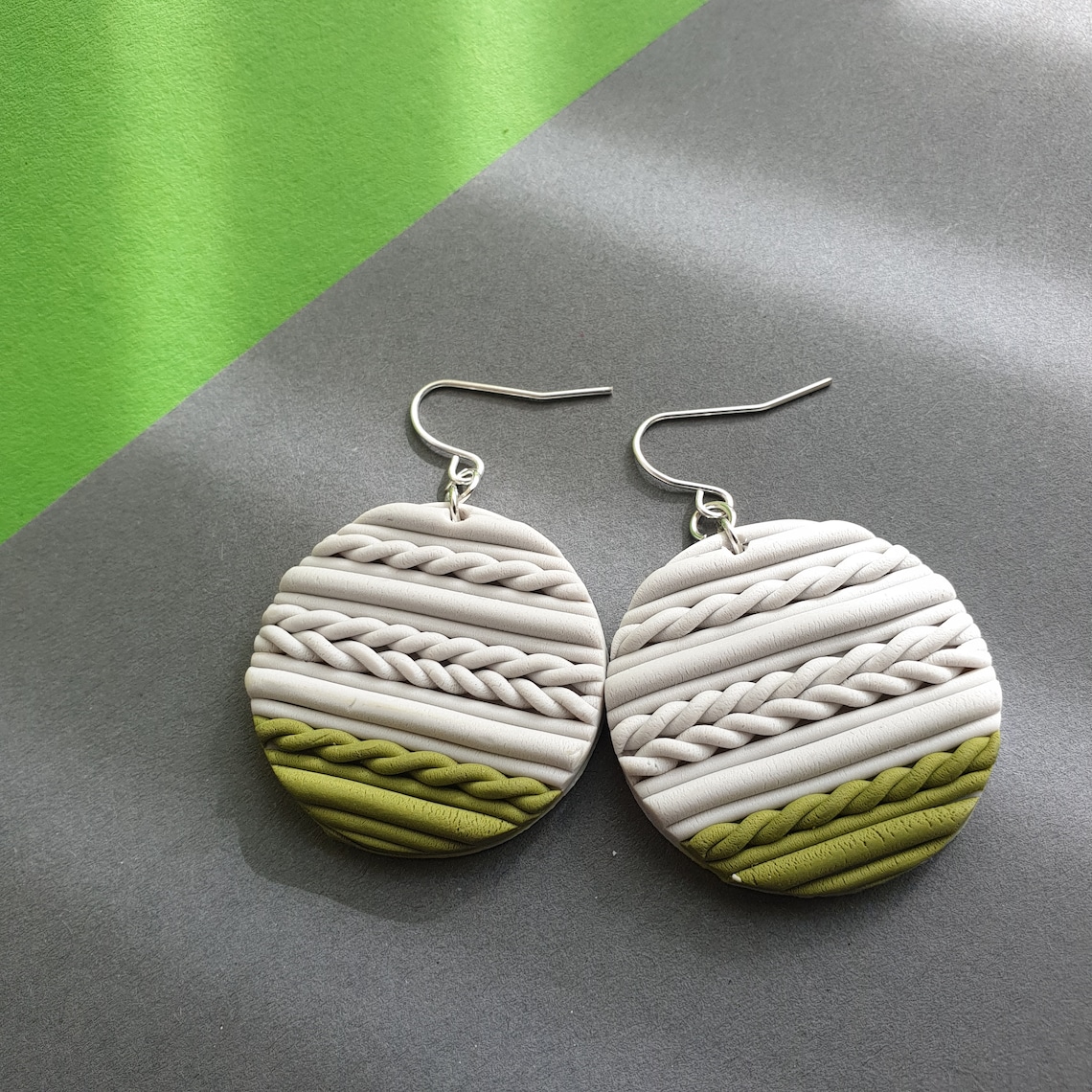 Assorted Knitted Pattern Polymer Clay Earrings Etsy