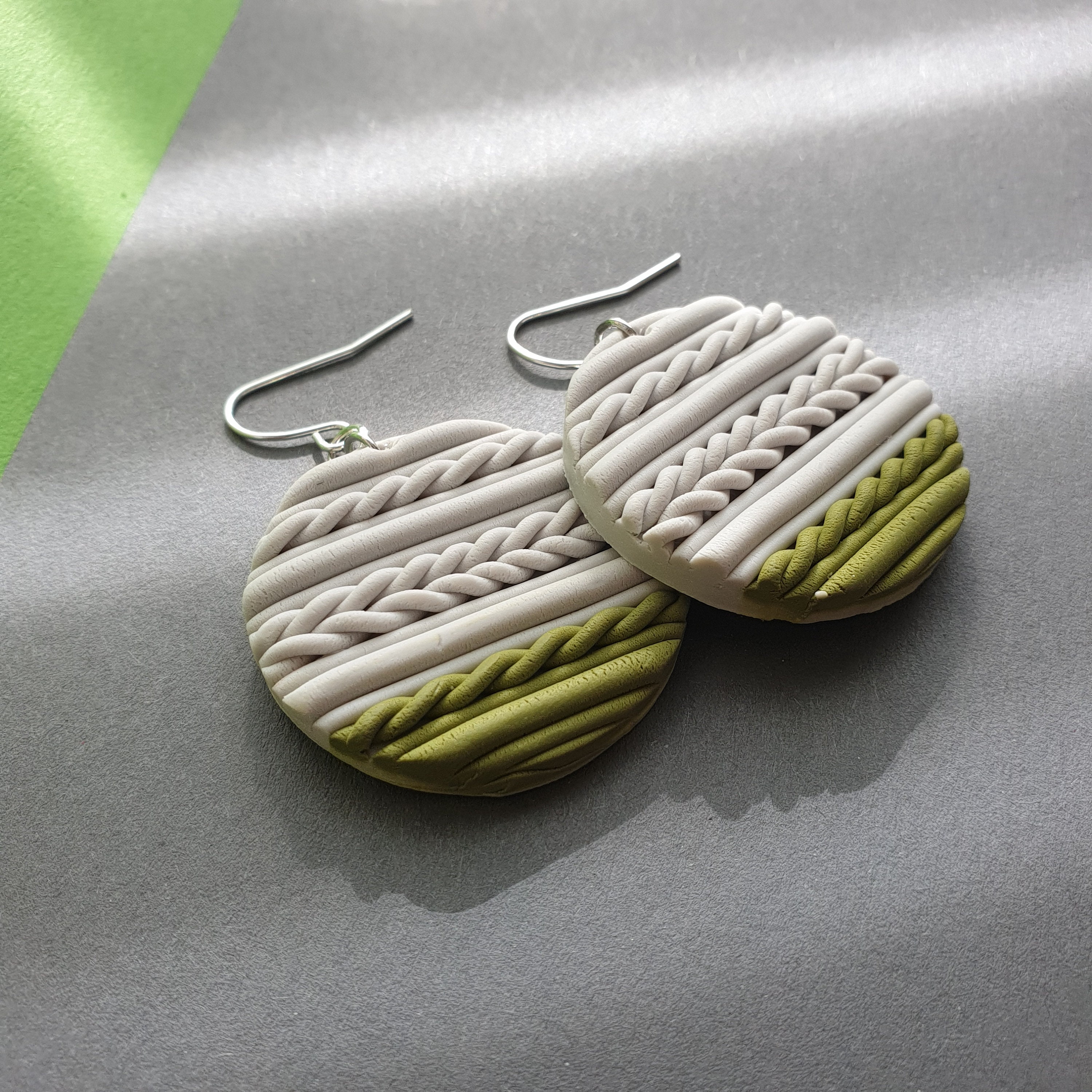Assorted Knitted Pattern Polymer Clay Earrings Etsy