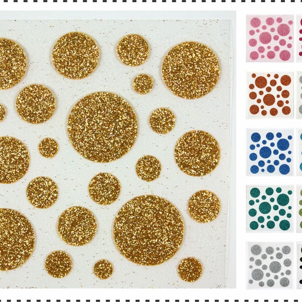 Glitzerpunkte zum aufbügeln 22 Stück Dots Punkte Konfetti