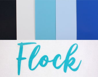Premium Flockfolie Textil, 20 x 30cm A4 Plotten Plotterfolie Textilfolie zum aufbügeln Bügelfolie Flock verschieden Farben