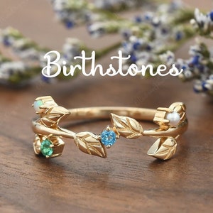 Custom Birthstone Ring Family Ring Silver Love Ring multistone Bridesmaid Gift Mother's Ring Specialized With Kid's Birthstones Gold Ring