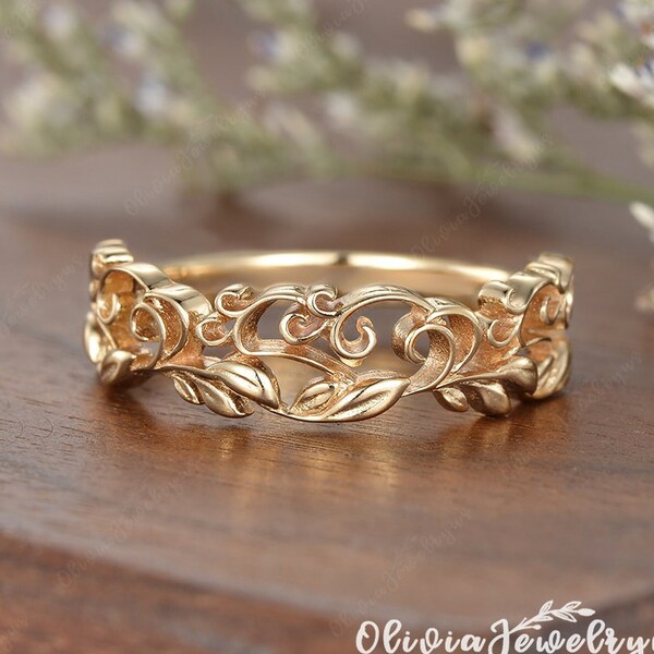 Vine Wedding Band - Etsy