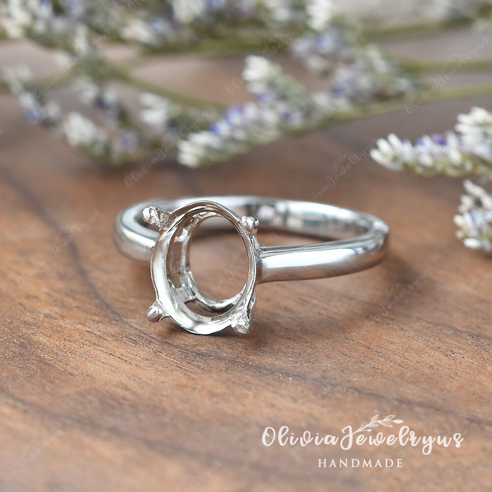 Custom Ring Settings Without Stone White Gold Classic Ring Etsy