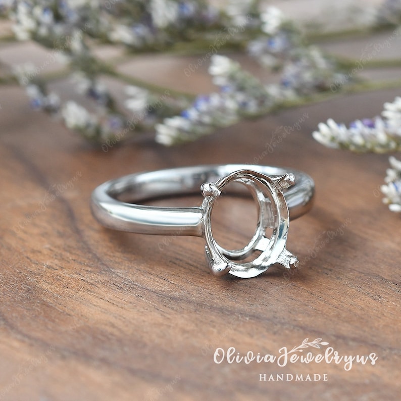 Custom Ring Settings Without Stone White Gold Classic Ring Etsy