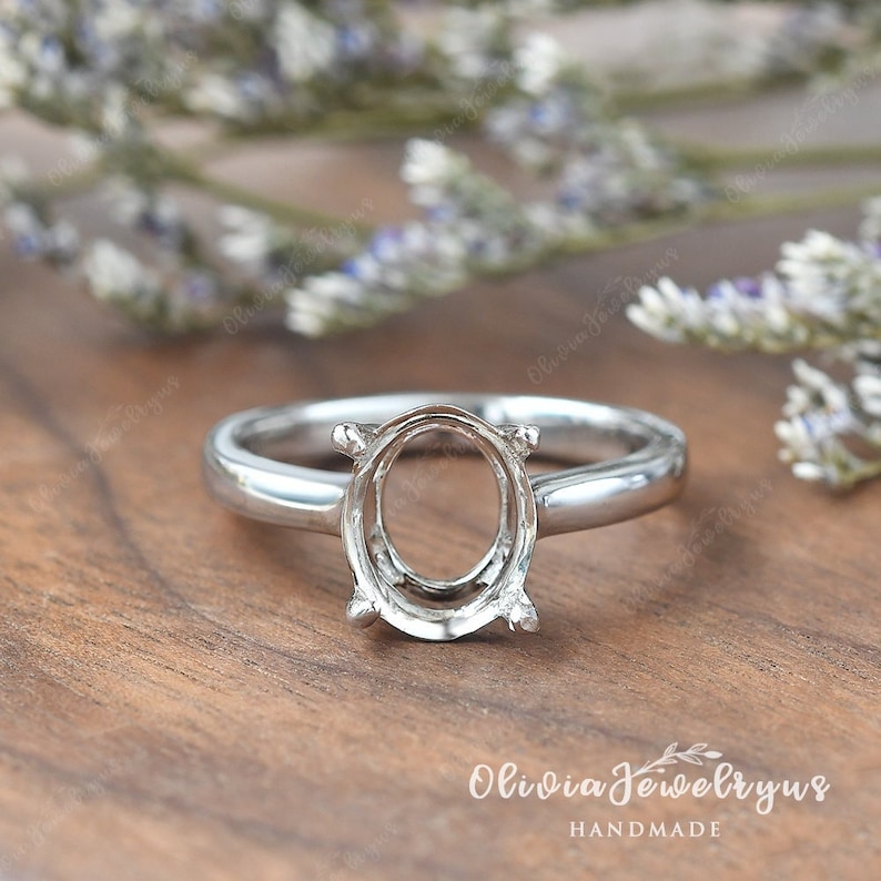 Custom Ring Settings Without Stone White Gold Classic Ring Etsy