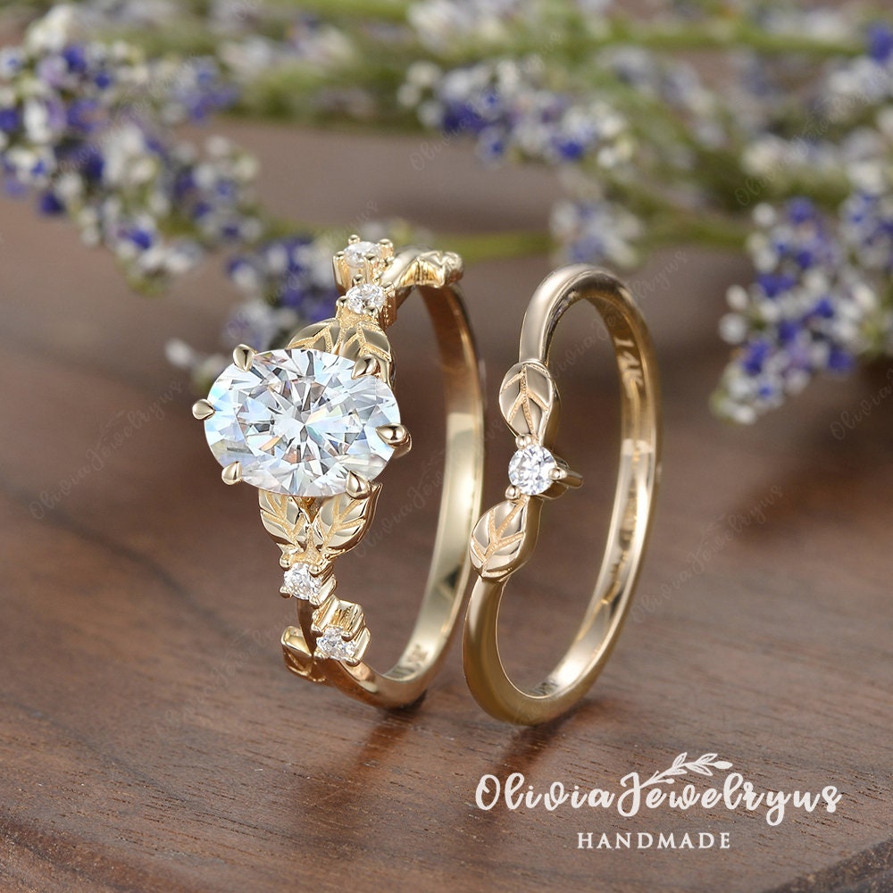 Pave leaf shop engagement ring