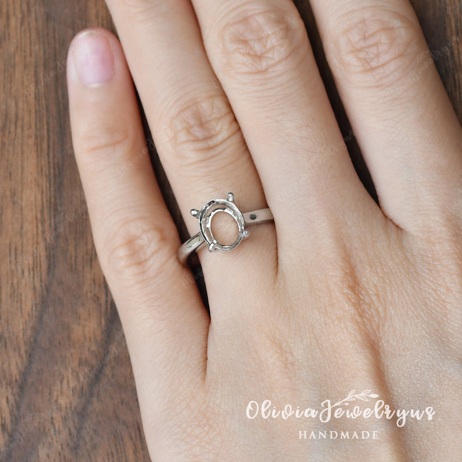 Custom Ring Settings Without Stone White Gold Classic Ring Etsy