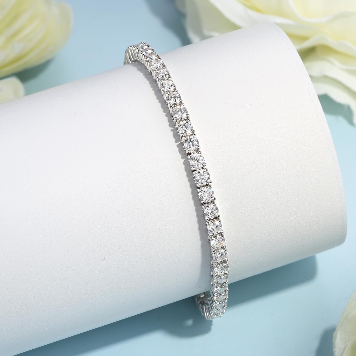 Classic Tennis Bracelet 3mm Glam Moissanite Chain Bracelets 2025