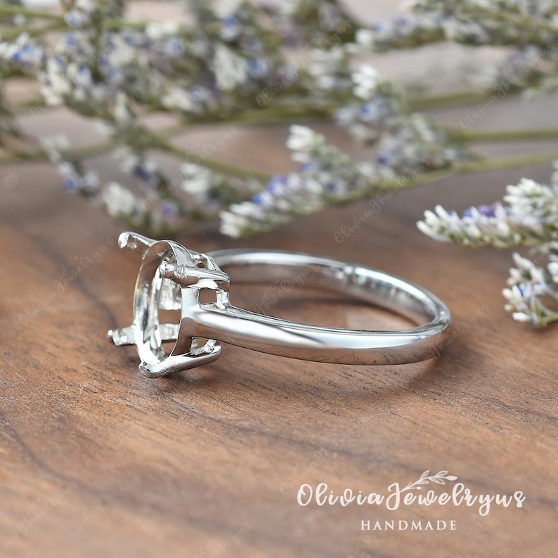 Custom Ring Settings Without Stone White Gold Classic Ring Etsy