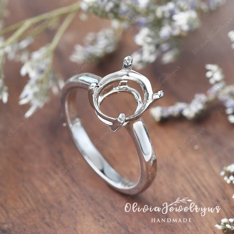 Custom Ring Settings Without Stone White Gold Classic Ring Etsy