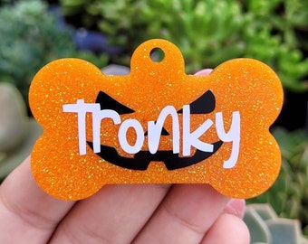 Halloween Pumpkin Pet Tag,Resin Pet Tag,DogTag,Personalized