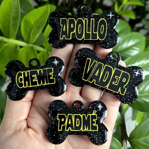 Etiqueta de Identificação Galaxy para Animais de Estimação | Etiqueta de Identificação Personalizada em Resina para Cães