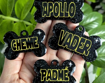 Galaxy Pet Tag | Personalized Resin Dog ID Tag