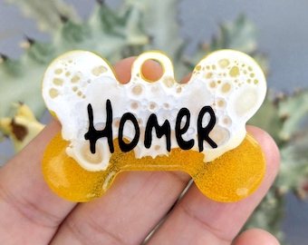 Targhetta identificativa per animali domestici con scritta "Birth Pet Tag" / Targhetta identificativa personalizzata in resina per cani