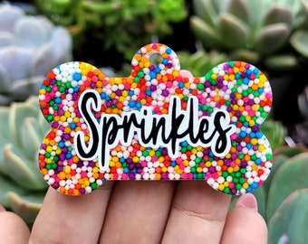 Sprinkles Pet Tag,Resin Pet Tag,DogTag,Personalized