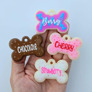 Etiqueta para mascota Sweet Tart / Etiqueta de identificación para perro de resina personalizada