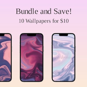 Bundle and Save - 10 Pack of 4K Pastel Marble Smartphone Wallpapers, iPhone Wallpapers, Android Wallpapers, Phone Backgrounds