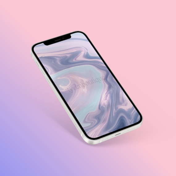 4k Pink Blue Pastel Marble Smartphone Wallpaper Iphone Etsy