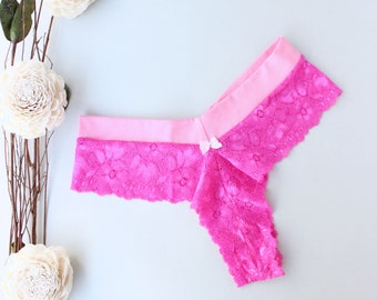 Brasilianische Höschen, weiche Spitze Tanga, rosa Tanga, Bachelorette Party Geschenk, sexy Frau Tanga, brasilianischen Tanga, sexy Höschen Höschen