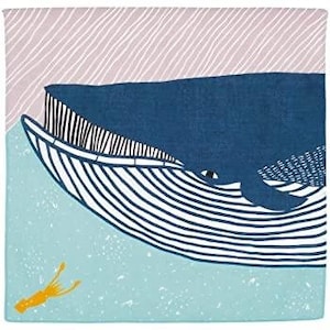 50 x 50 cm(19.6” x 19.6”), Blue Whale, Furoshiki by kata kata, Japanese Gifts, Reusable Gift Wrapping, Japanese Gifts, HanaBee