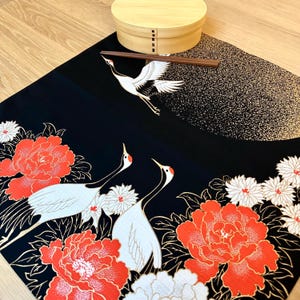50 x 50cm, Crane Furoshiki, Furoshiki Cloth, Gift Wrapping, Japanese Gifts, Cloth wrapping, Fabric Art, HanaBee
