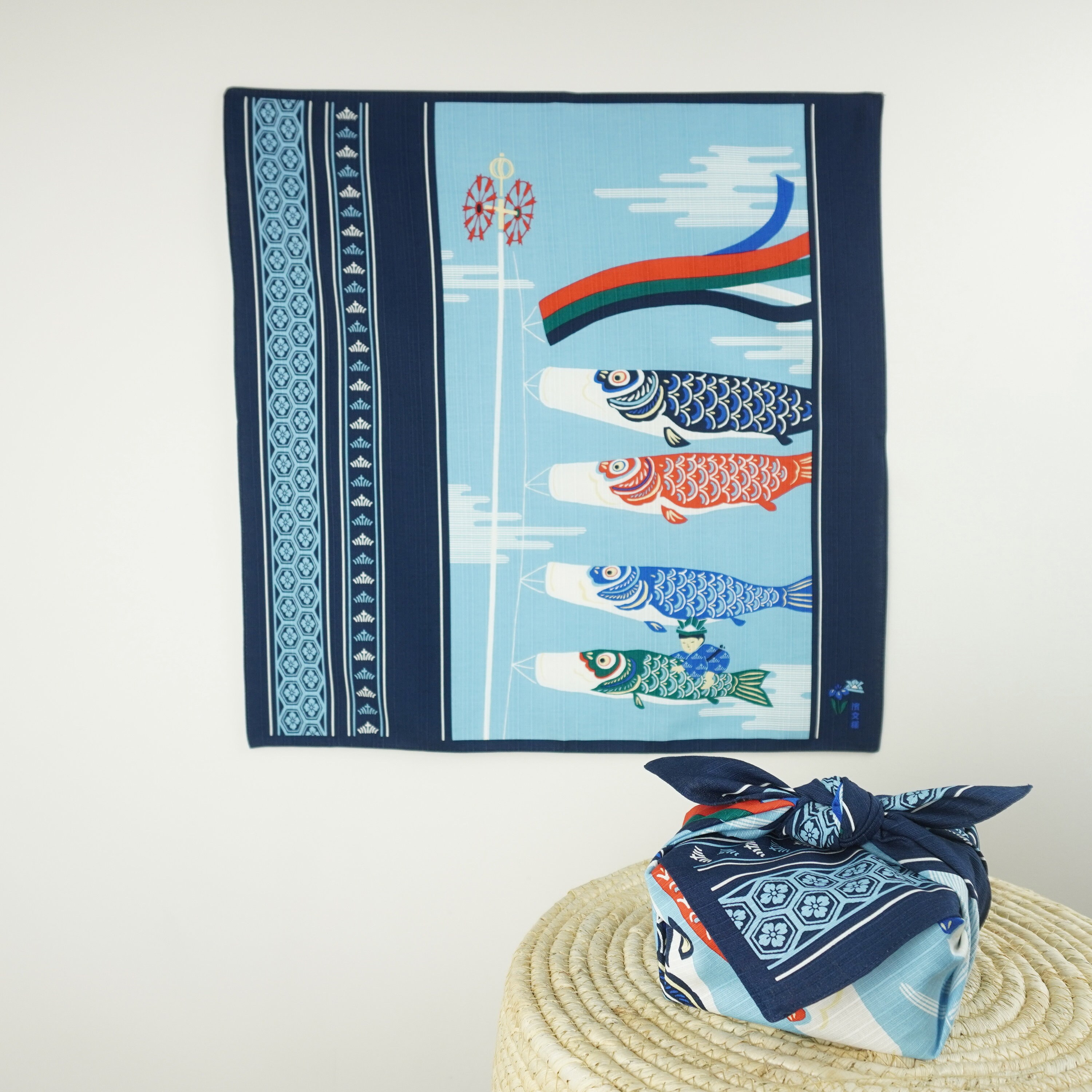 50 x 50cm, Furoshiki, Koi Nobori, Japanese Wrapping Cloth, Furoshiki Gift Wrap, Japanese Gifts, Fabric Art, HanaBee