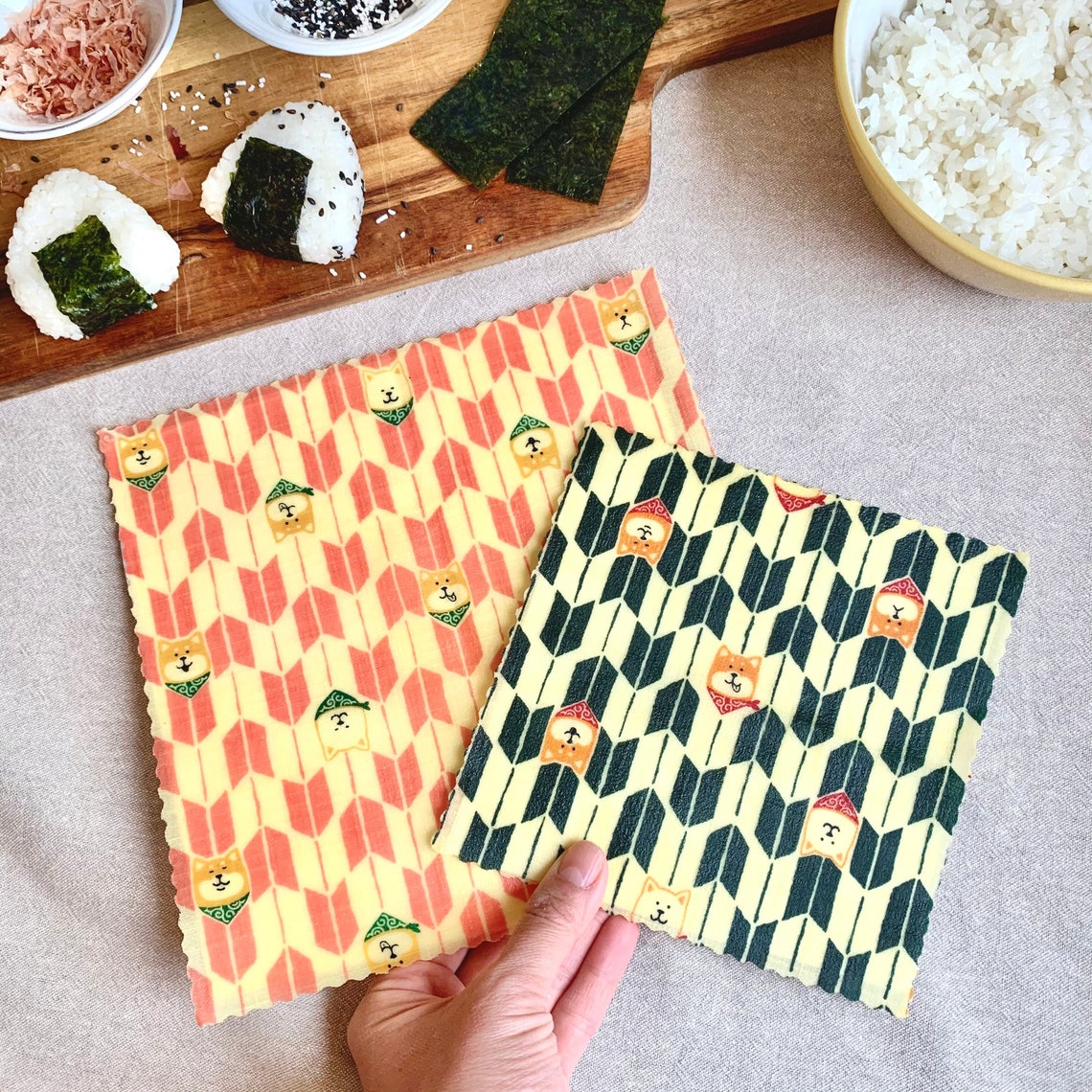 Set of 4 Beeswax Wraps Reusable Food Wraps Eco Friendly Etsy