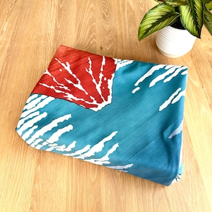 Furoshiki Wrapping Cloth, Fine Wind, Clear Weather,  "Red Fuji" by Hokusai, Furoshiki Bag, Large size 104 x 104 cm, HanaBee