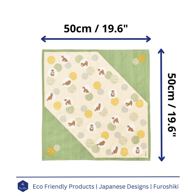 Furoshiki Giapponese Shiba Inu - Telo 50x50 Cm In Cotone Per Regali E Decorazioni - Foto 9