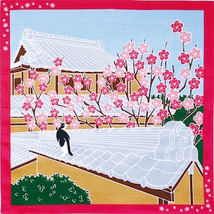 50 x 50cm, Cat Furoshiki, Spring Cat, Furoshiki Wrapping Cloth, Reusable Gift Wrapping, Furoshiki Cloth, Fabric Art, HanaBee