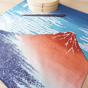 50 x 50cm, Red Fuji Hokusai, Fine wind clear morning, Hokusai Furoshiki, Furoshiki Cloth, Gift Wrapping, Japanese Gifts, Fabric Art, HanaBee