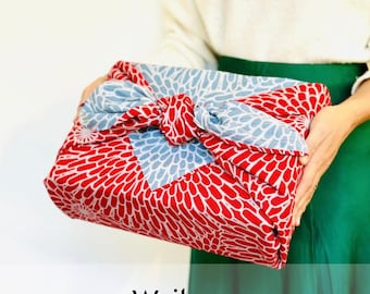 Large Furoshiki Wrapping Cloth | Chrysanthemum Design | 104×104cm Japanese Gift Wrap & Bag