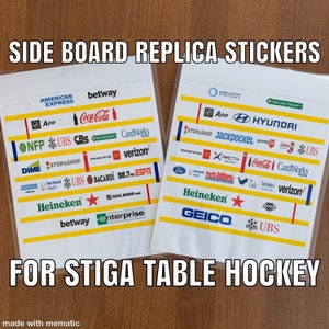 Stiga Hockey Side Board decals